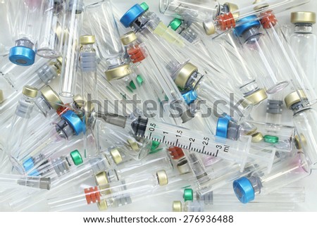 Medical waste syringe and vial background