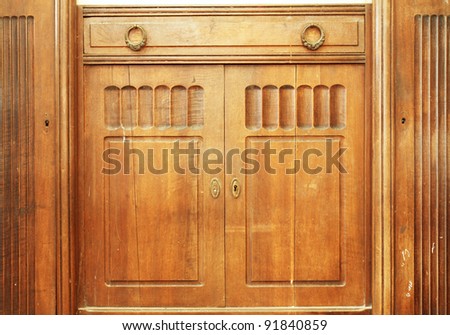 Antique wooden furniture door