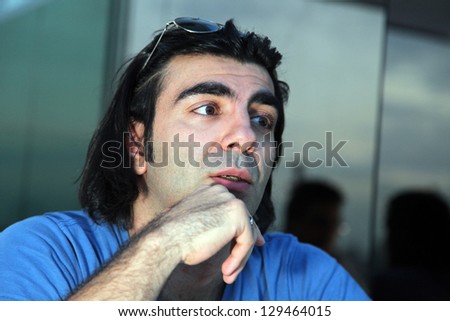 ISTANBUL, TURKEY - SEPTEMBER 14: Famous Turkish-German film director, screenwriter and producer Fatih Akin at press meeting on September 14, 2012 in Istanbul, Turkey.