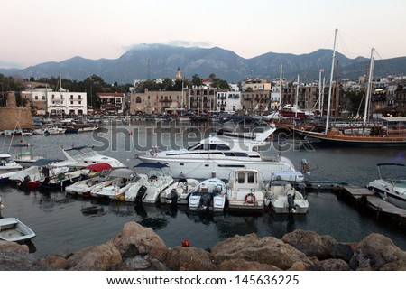 KYRENIA, NORTH CYPRUS - JUNE 17: Boats and yachts at Marina in Kyrenia (Girne) on June 17, 2011 in Kyrenia, North Cyprus. Kyrenia harbor is currently a tourist resort.