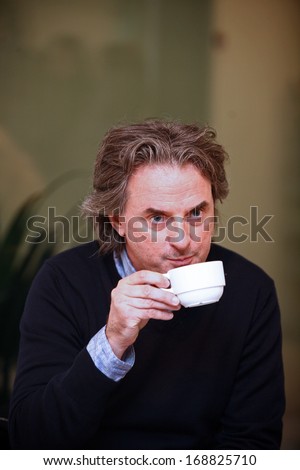 ISTANBUL, TURKEY - NOVEMBER 5: Famous French author, mystery writer, journalist, and screenwriter Jean-Christophe Grange on November 5, 2010 in Istanbul, Turkey.
