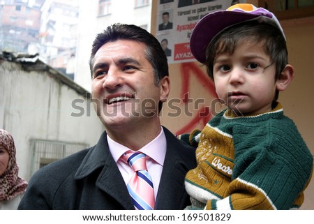 Istanbul, Turkey - September 12: Sisli Municipality Mayor Mustafa Sarigul At Election Campaign On September 12, 2007 In Istanbul, Turkey. He Was Elected As The Candidate Of Chp For The Past Two Terms.
