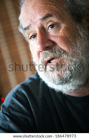ISTANBUL, TURKEY - JULY 28: Famous Turkish musician, composer and singer Bulent Ortacgil portrait on July 28, 2009 in Istanbul, Turkey.