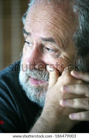 ISTANBUL, TURKEY - JULY 28: Famous Turkish musician, composer and singer Bulent Ortacgil portrait on July 28, 2009 in Istanbul, Turkey.