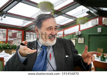 ISTANBUL, TURKEY - JULY 2: Famous Turkish historian and writer Professor Ilber Ortayli portrait on July 2, 2008 in Istanbul, Turkey. He was director of the Topkap? Museum until he retired in 2012.