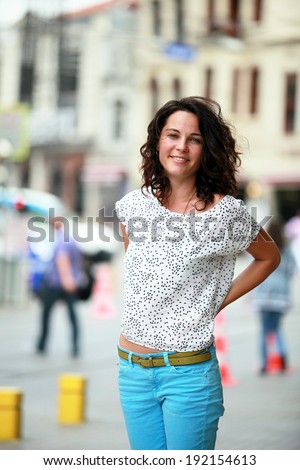 ISTANBUL, TURKEY - JULY 19: Famous Turkish actress, television series star and movie star Tulin Ozen portrait on July 19, 2013 in Istanbul, Turkey.