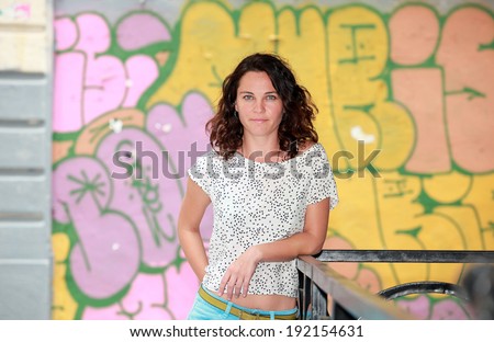 ISTANBUL, TURKEY - JULY 19: Famous Turkish actress, television series star and movie star Tulin Ozen portrait on July 19, 2013 in Istanbul, Turkey.