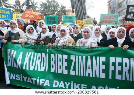 ISTANBUL, TURKEY - JANUARY 17: The Peace Mothers (Turkish= Baris Anneleri) is a women\'s civil rights movement in activism at Galatasaray Square on January 17, 2009 in Istanbul, Turkey.