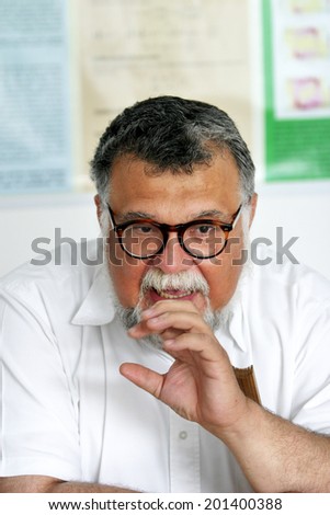 ISTANBUL, TURKEY - AUGUST 16: Turkish geologist and scientist Celal Sengor portrait on August 16, 2008 in Istanbul, Turkey. He is currently on the faculty at ITU, Department of Geological Engineering.