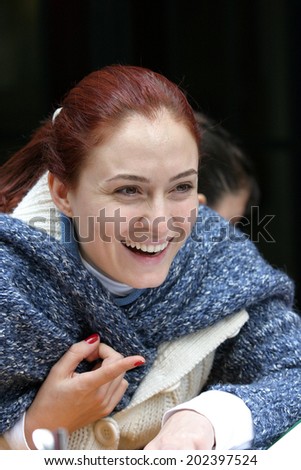 ISTANBUL, TURKEY - APRIL 13: Famous Turkish actress, television series star and movie star Ceyda Duvenci portrait on April 13, 2008 in Istanbul, Turkey.