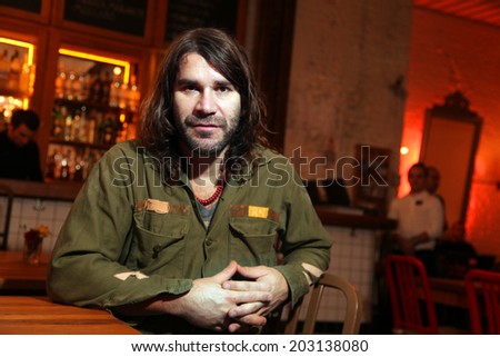 ISTANBUL, TURKEY - FEBRUARY 27: Famous Turkish-Swedish musician, composer, cultural activist and entrepreneur Ilhan Ersahin portrait on February 27, 2012 in Istanbul, Turkey.