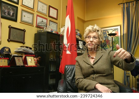 ISTANBUL, TURKEY - FEBRUARY 21: Famous Turkish chemist, forensic experts and  UN International Narcotics Control Board past president Sevil Atasoy portrait on February 21, 2006 in Istanbul, Turkey.