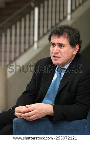 ISTANBUL, TURKEY - MARCH 6: Famous American economist Nouriel Roubini portrait on March 6, 2008 in Istanbul, Turkey. He is the chairman of Roubini Global Economics, an economic consultancy firm.