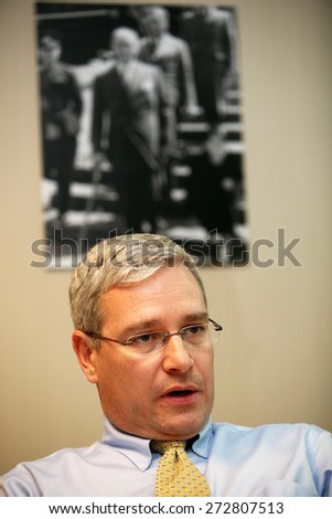 ISTANBUL, TURKEY - APRIL 2: American businessman, Merck Sharp and Dohme Executive Director Jeffrey Kemprecos gives an interview on April 2, 2009 in Istanbul, Turkey.