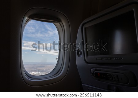 View from a window seat in an airplane