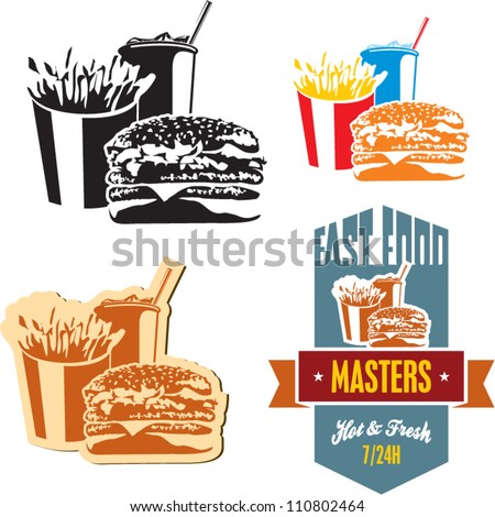 Fast food Cola hamburger and fries Fast food Cola hamburger and fries