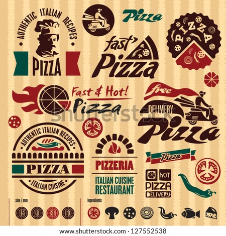 Pizza labels collection Pizza labels collection