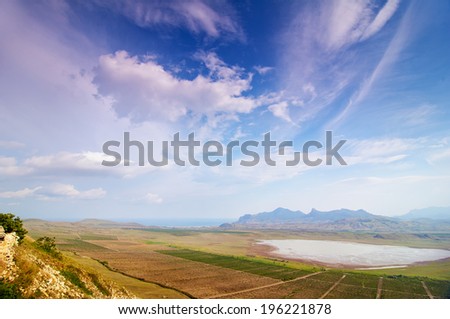 Beautiful landscape on mountain with nice sky