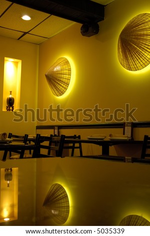 Interior decoration of a asian restaurant