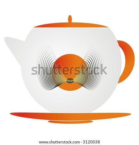 Yellow milk pot with abstract background