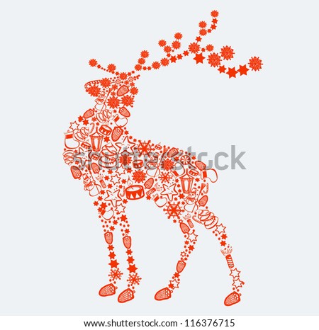 Reindeer Silhouette Stock Vector Illustration 116376715 : Shutterstock