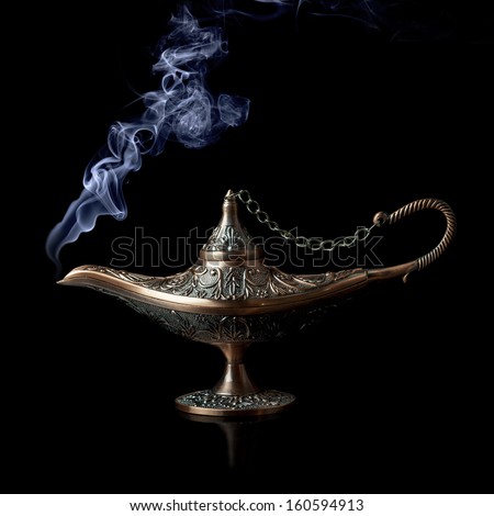 Aladdin Magic Lamp on black background