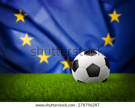 Soccer Background with Flag of European Union