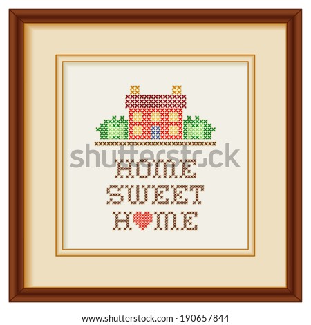 home sweet home embroidery with