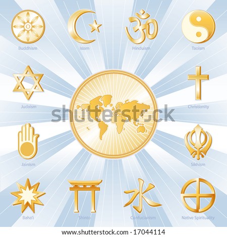 map of world religions. 12 world religions around