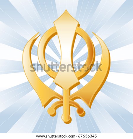 Vector - Sikh Symbol. Golden Sikh Khanda Symbol Of The Sikh Faith On A ...