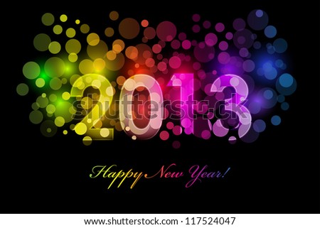 Vector Happy New Year 2013 colorful background Vector Happy New Year 2013 colorful background