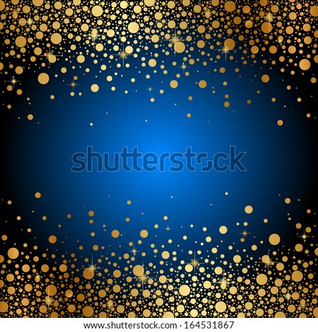 blue background with gold sparkles