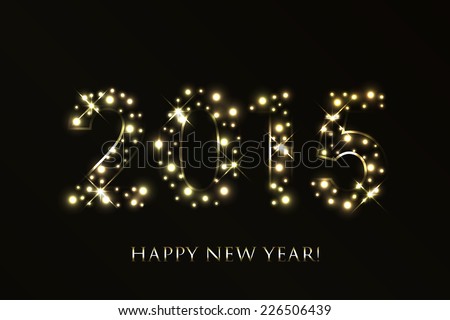Vector 2015 Happy New Year background with gold sparkles Vector 2015 Happy New Year background with gold sparkles
