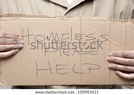 homeless person asking for help