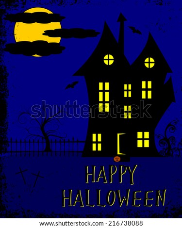 halloween haunted house abstract design