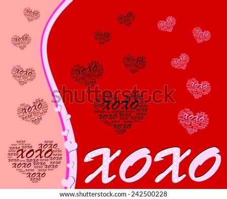 abstract valentines day hearts with hugs and kisses concept