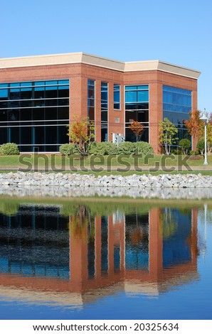 office building with a reflection