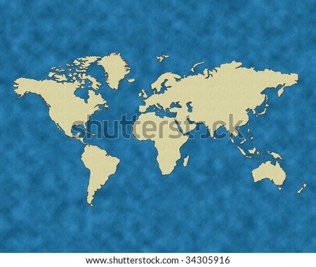 world map outline with country names. Earth, a world country borders
