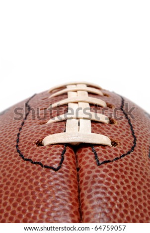 close of football with white background