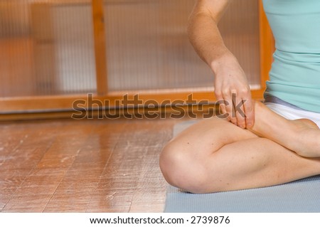 close up of feet in yoga full lotus