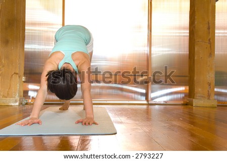 Downward dog pose in yoga