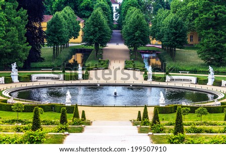 POTSDAM, GERMANY-JUNE 04, 2014: Royal Palace Sanssouci is the former summer palace of Frederick the Great, King of Prussia, in Potsdam, near Berlin
