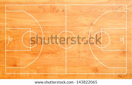 Wooden basketball court, parquet