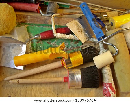 an open box with painting tools