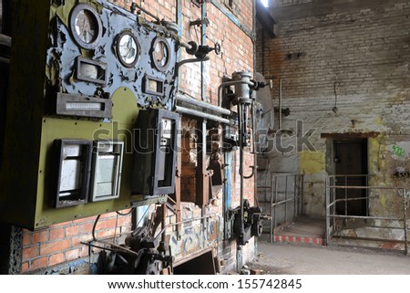 former boiler house in a disused factory in Magdeburg