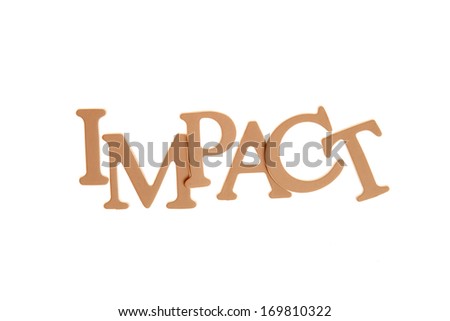 Impact - Three Dimensional Letter isolated on white background.
