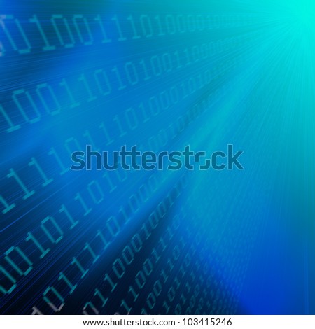 blue abstract background with aqua gradient and delicate binary texture, use as high tech background