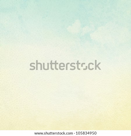 old letter paper with delicate leather texture and blue sky view