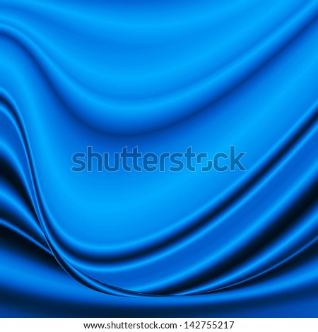 blue abstract background smooth silk curtain as unique banner template