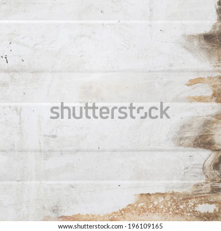 white painted metal wall texture background and brown rust
